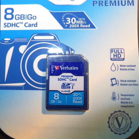 Verbatim 96318 Class 10 SDHC Memory Card 8GB UPC 0023942963189 NIB NEW box of 4 - Picture 5 of 6